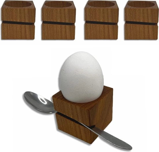 Set di cesti in legno moderni con cucchiaio, con 4 pezzi - 45 x 45 x 45 cm
