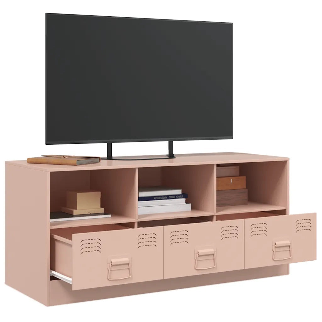 Mobile Porta TV-Mobile per TV-Credenza TV Rosa 99x39x44 cm in Acciaio 563957