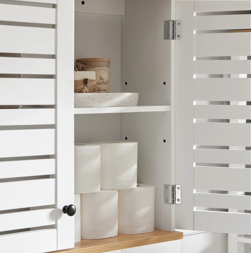 Pensile Bagno Pensile Cucina Armadietto Bagno Armadietto 2 Ripiani Montabile a Parete BZR42-W