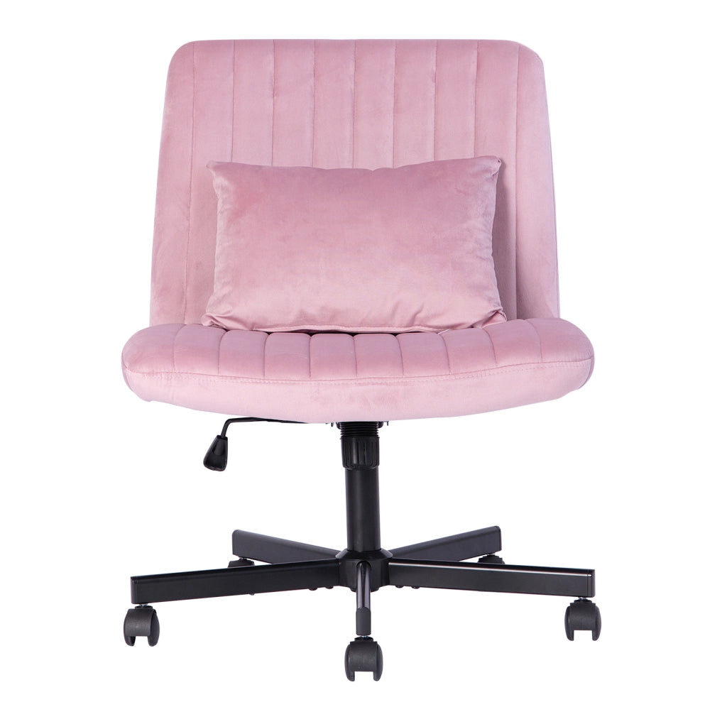 Sedia da ufficio girevole 67 cm rosa chiaro – senza braccioli