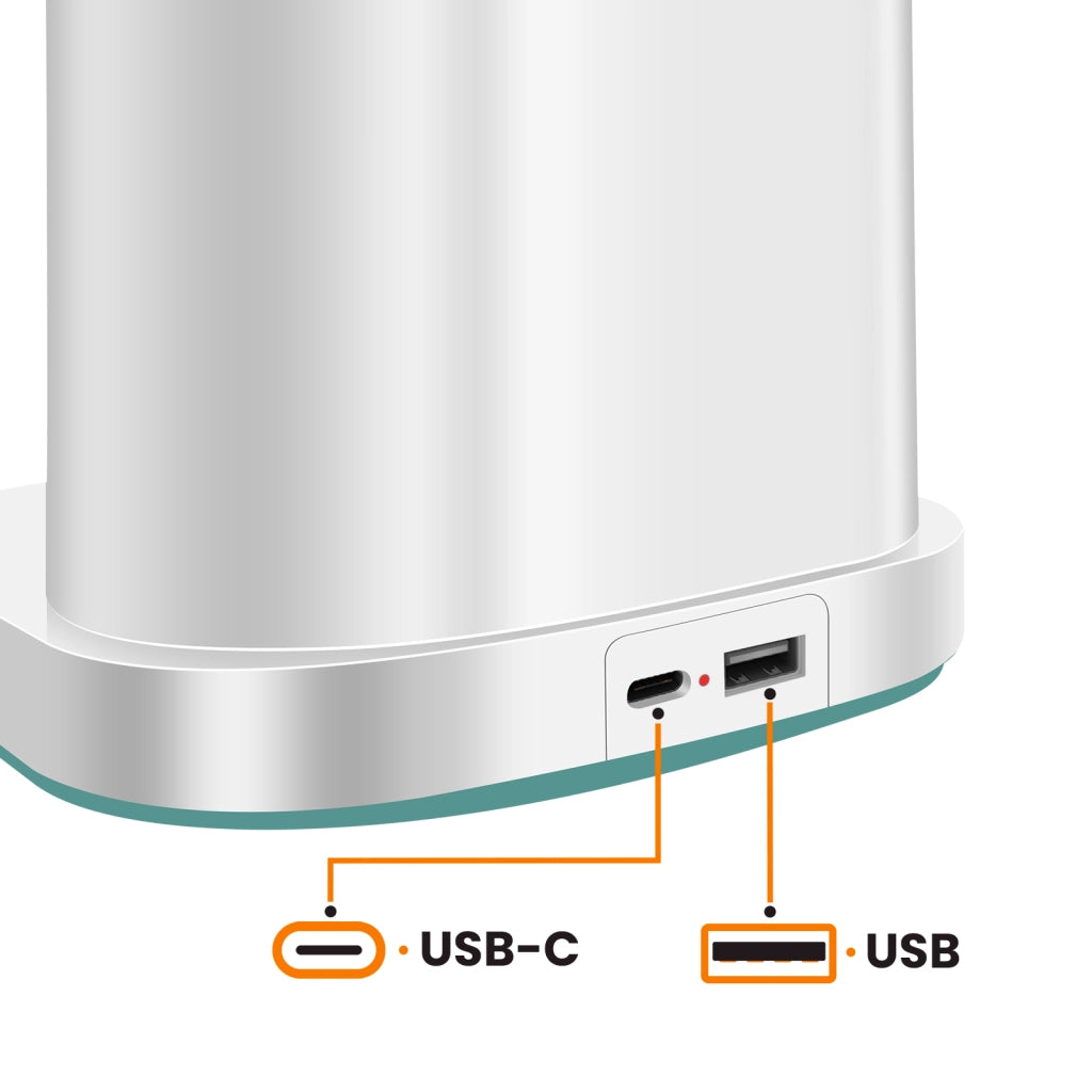 Lampada da scrivania a LED flessibile con portapenne Funzione PowerBank Bianco Max excell