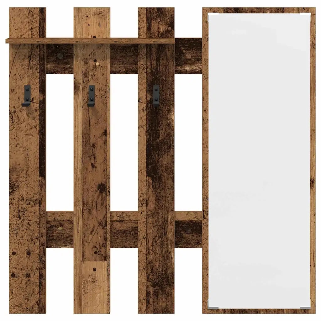 Appendiabiti a muro Legno vecchio 100 x 10 x 100 cm 874513