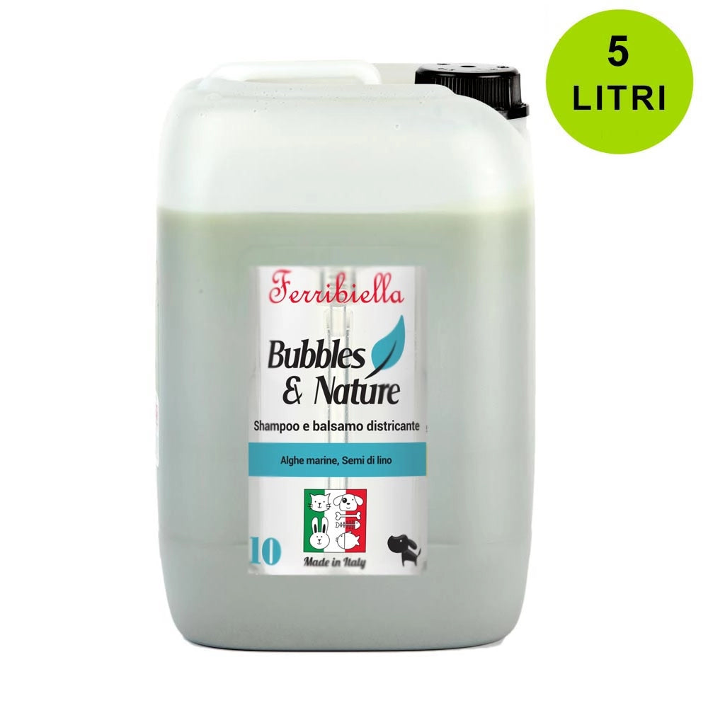 Shampoo & balsamo per cani 2 in 1 districante alghe marine tanica 5 litri professionale
