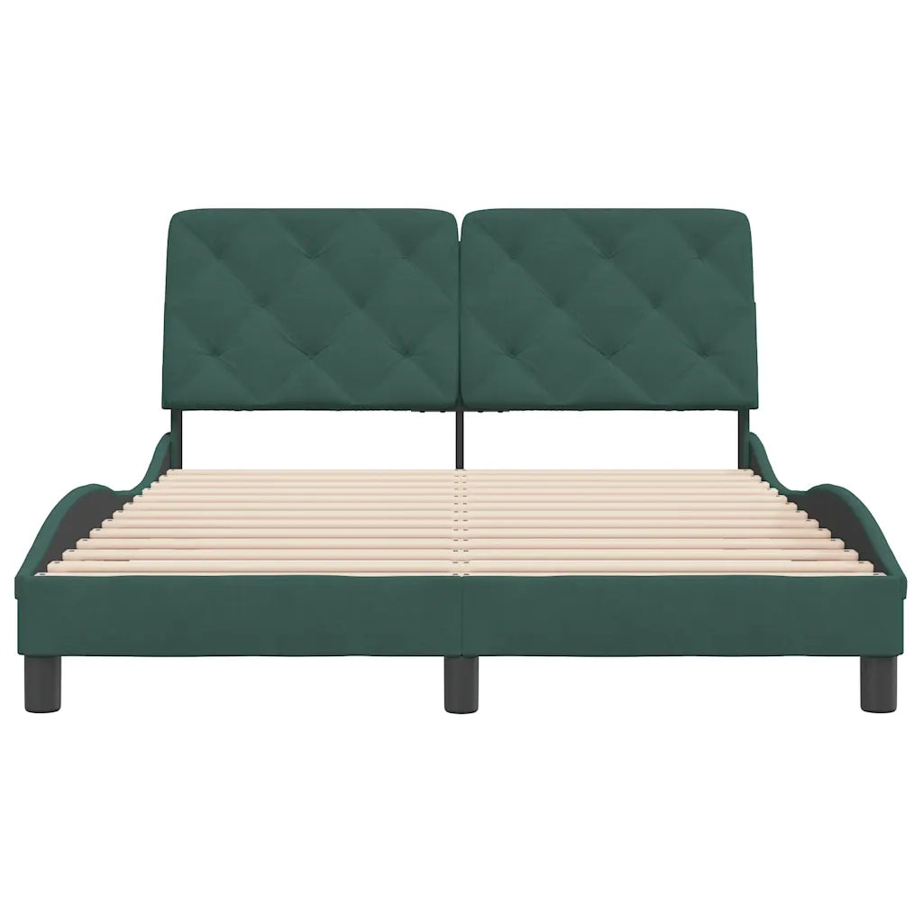 Giroletto senza Materasso Verde Scuro 140x200 cm in Velluto