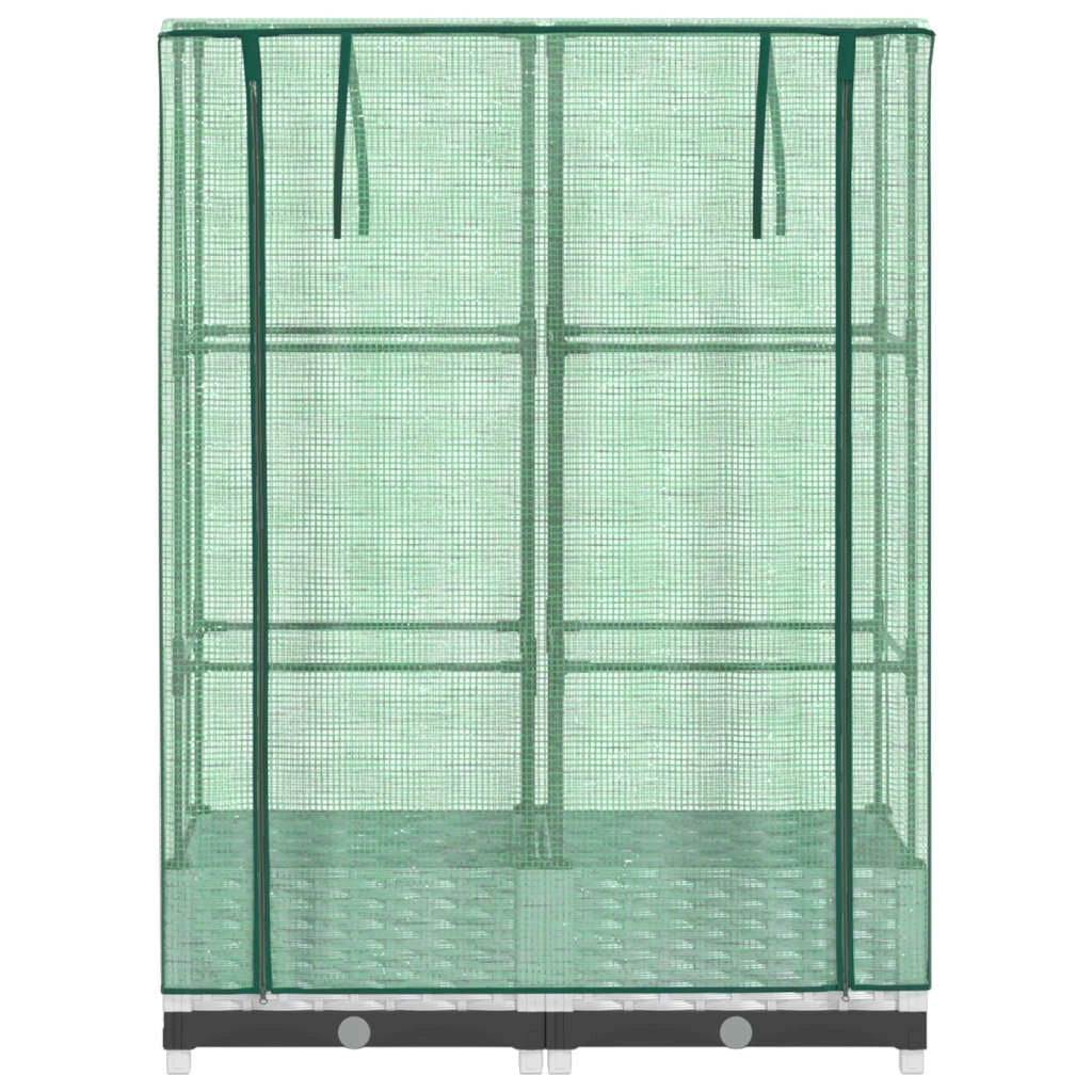 Aiuola rialzata/fioriera con copertura effetto rattan 80 x 40 x 123 cm bianco 02_0038785