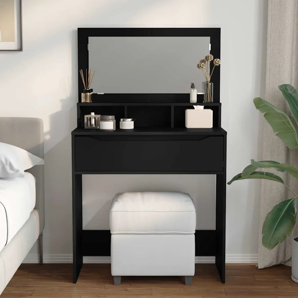 Toeletta | Tavoli da Trucco per Camera da Letto Nero 80 x 39,6 x 135 cm