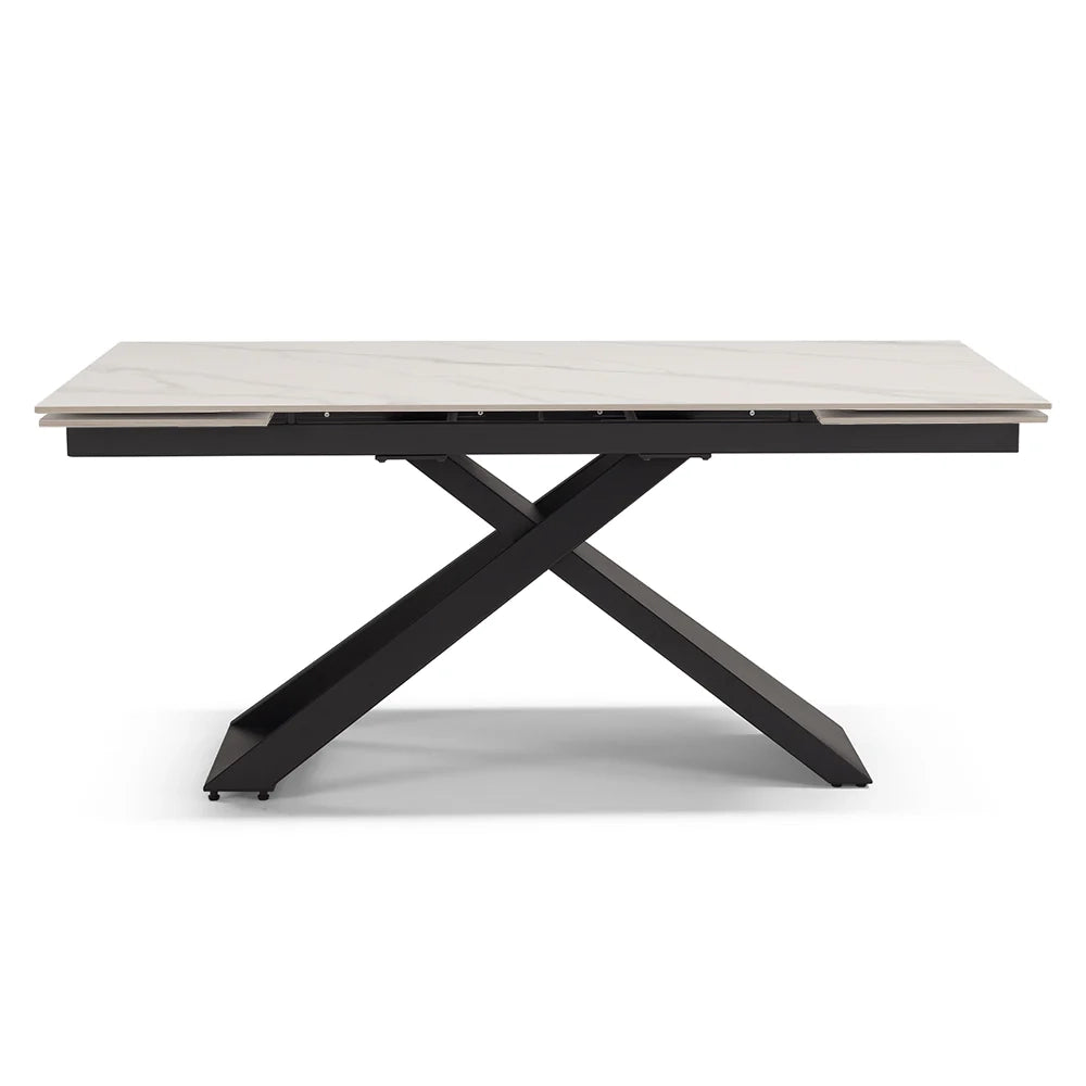 Tavolo allungabile da pranzo Marmo 180x90 HIDRA fino a 260 CM per sala da pranzo, cucina e soggiorno, design moderno con top in grès ceramico