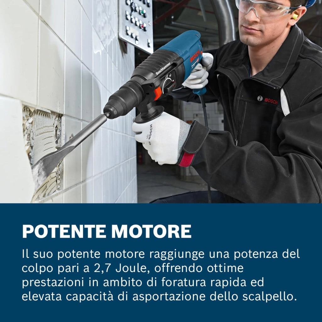 Bosch Professional 0 611 2A4 000 Martello Perforatore GBH 2-26 F, Mandrino Intercambiabile SDS Plus, Potenza del Colpo: 2.7 J, in Valigetta, 830 watts, 230 volts