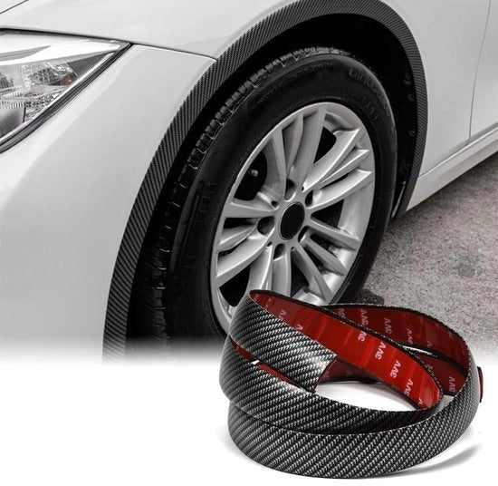Coprimuoscatura Ruota - Protezione - Universale - Carbonio - Allargamento Paraurti - 2 Pezzi - Adatto per Auto - 1,5 m x 3,5 cm