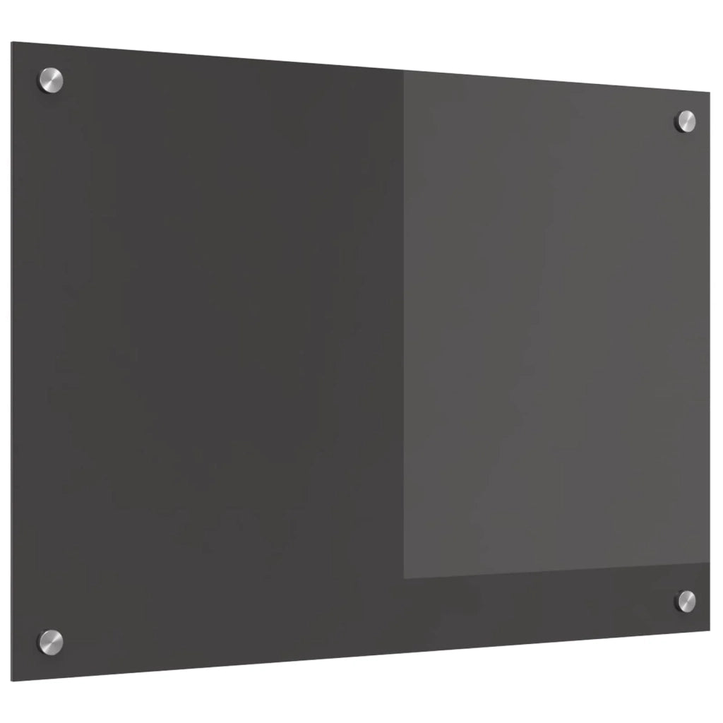 Paraschizzi moderno per cucina 70 x 50 cm resistente al calore design elegante facile da installare vetro temperato grigio scuro 02_0058448