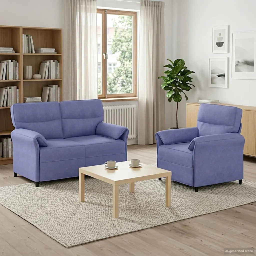 Set di divani 2 pz Blu jeans Tessuto 3424856