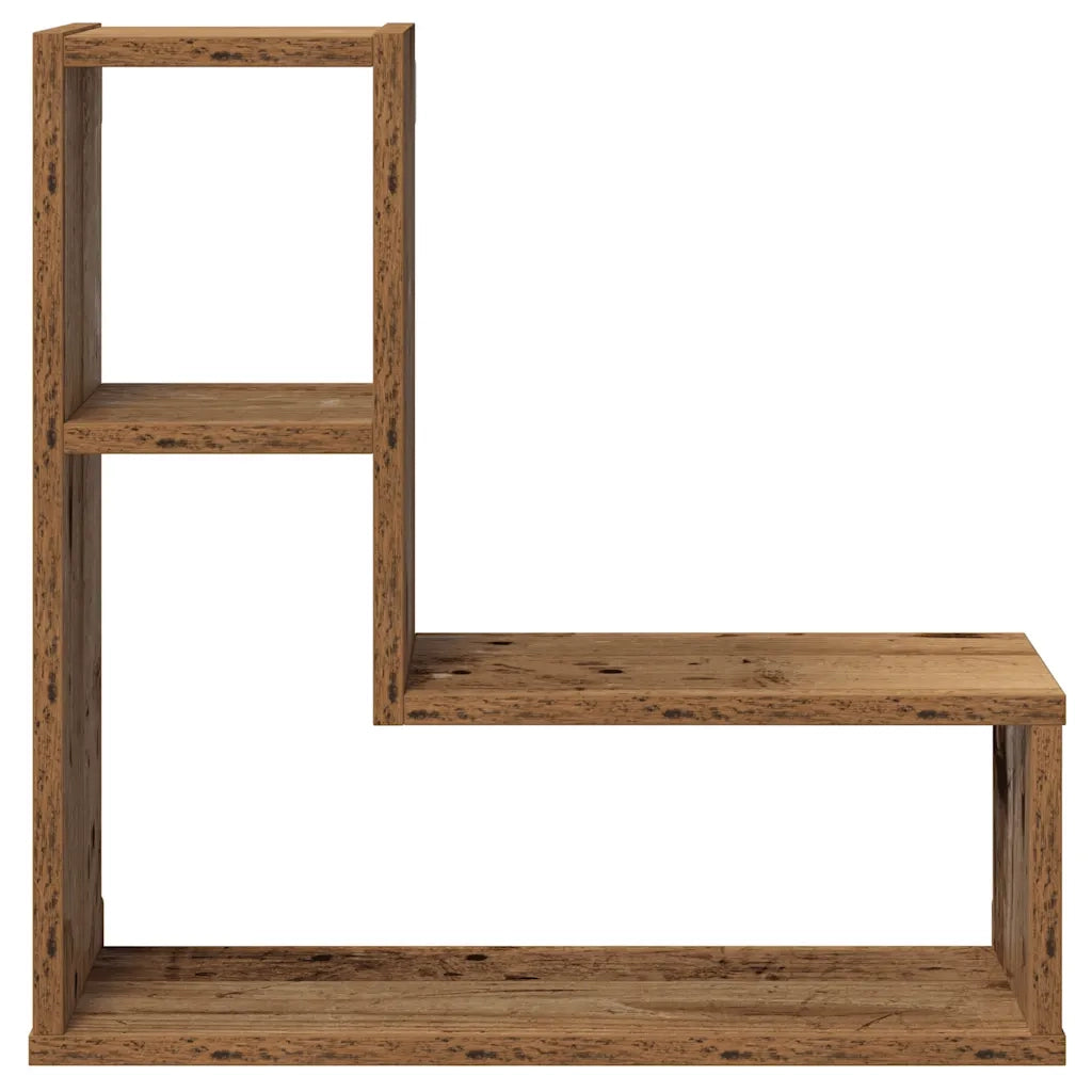 Mensole a Cubo Muro 2 pz Legno Antico 50x15x50 cm in Truciolato 856604