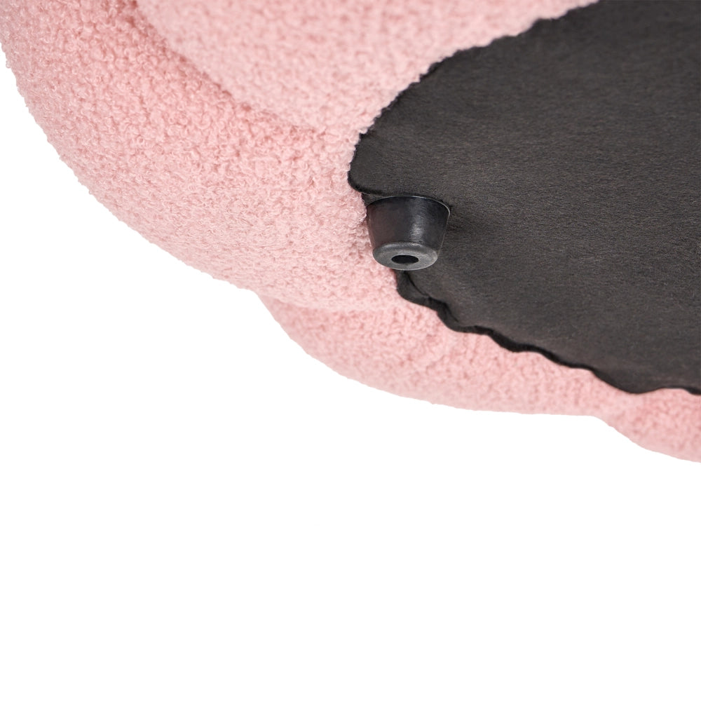 Pouf poggiapiedi moderno rotondo grande in tessuto boucle rosa Soggiorno moderno Camera da letto