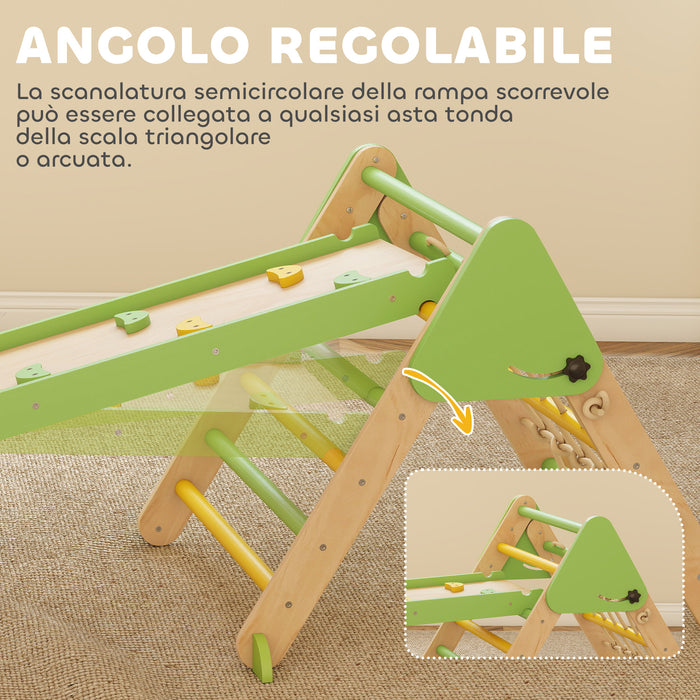 Gioco per Bambini 8 in 1 con Triangolo Parete Liscia e Arco 191.5x74.5x63 cm in Legno di Pioppo e Pino