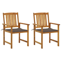 Sedie da Giardino con Cuscini 2 pz in Massello di Acacia cod mxl 25248