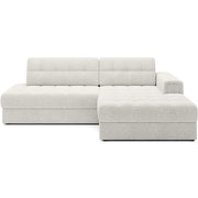 Divano angolare convertibile CUBITO bianco 240 cm con vano contenitore angolo destro