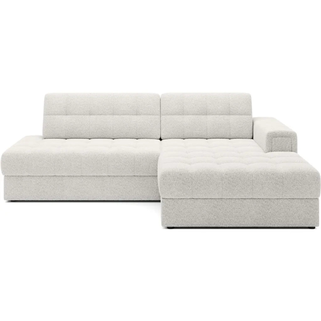 Divano angolare convertibile CUBITO bianco 240 cm con vano contenitore angolo destro