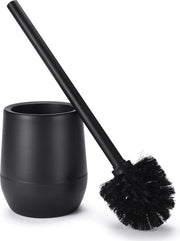 Toiletborstello con Pennello e Supporto Nero - Pennello per la Toilette con Setole Rigide per la Stanza da Bagno - Nero