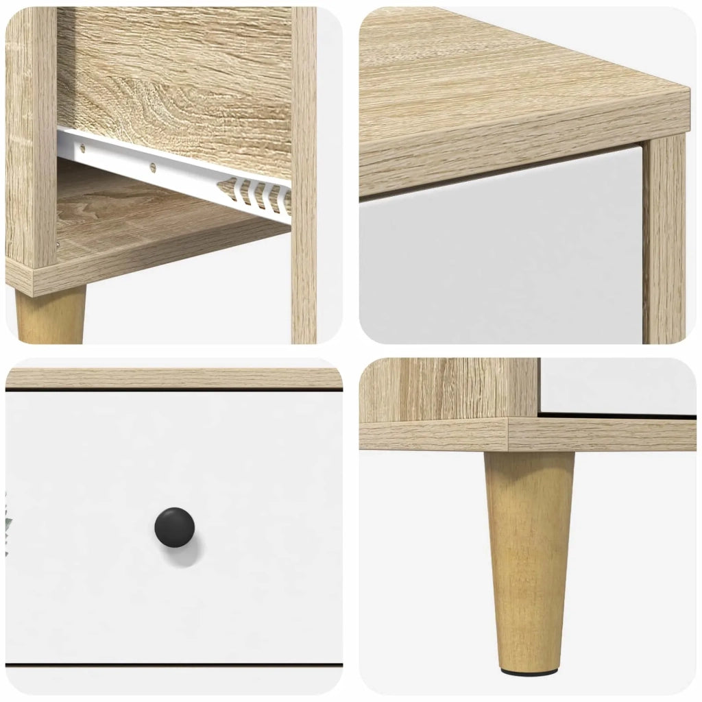 Armadio da Notte HANAU 2 pz Rovere Sonoma 36 x 33 x 60 cm 8007302