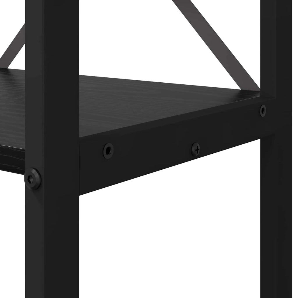 Libreria-Scaffale per Libri-Mobile di Stoccaggio Rovere Nero 60 x 30 x 155 cm Legno multistrato
