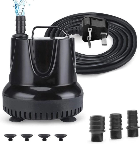 Pompa doppia 1500L/H 40W - Pomp acqua silenziosa per piscina, acquario e laghetto con 3 diffusori