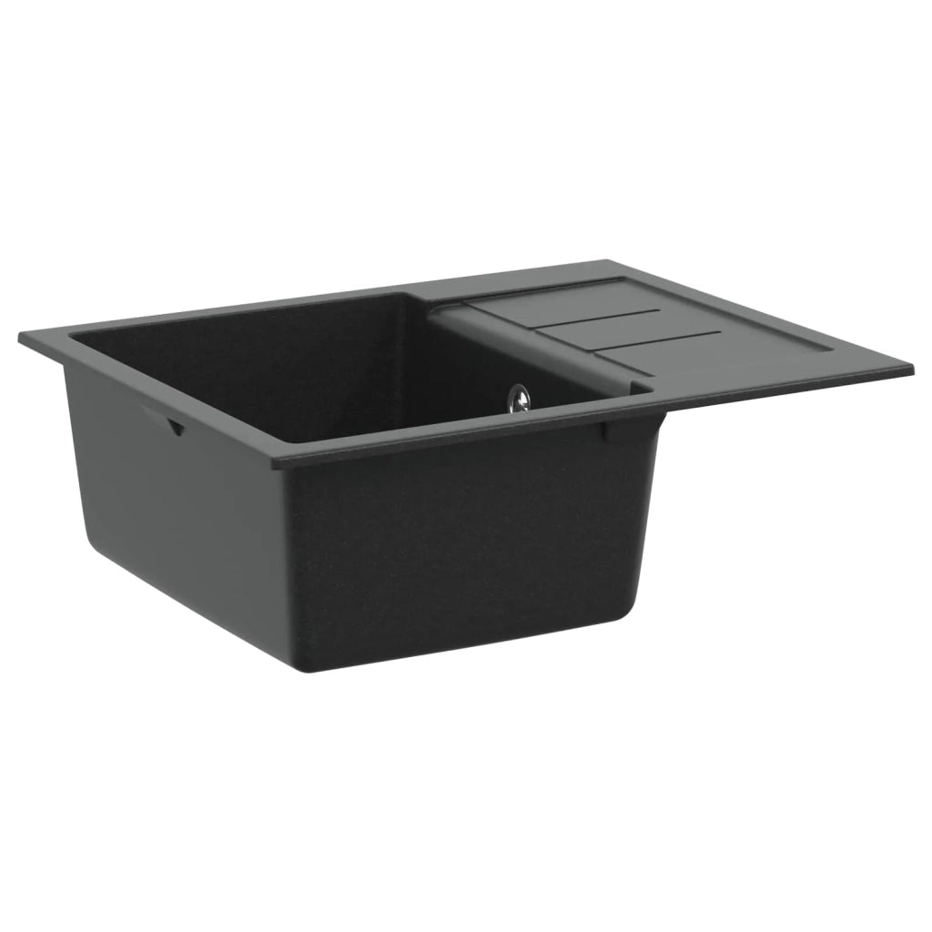 Lavello Nero 620 x 500 mm 80% Quarzo e 20% Resina