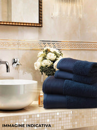 Set Spugna Asciugamani Viso + Ospite con Balza in Raso Garrini Hope Bronzo