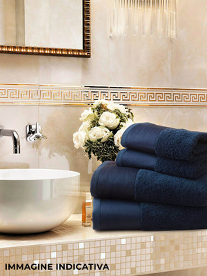 Set Spugna Asciugamani Viso + Ospite con Balza in Raso Garrini Hope Bronzo