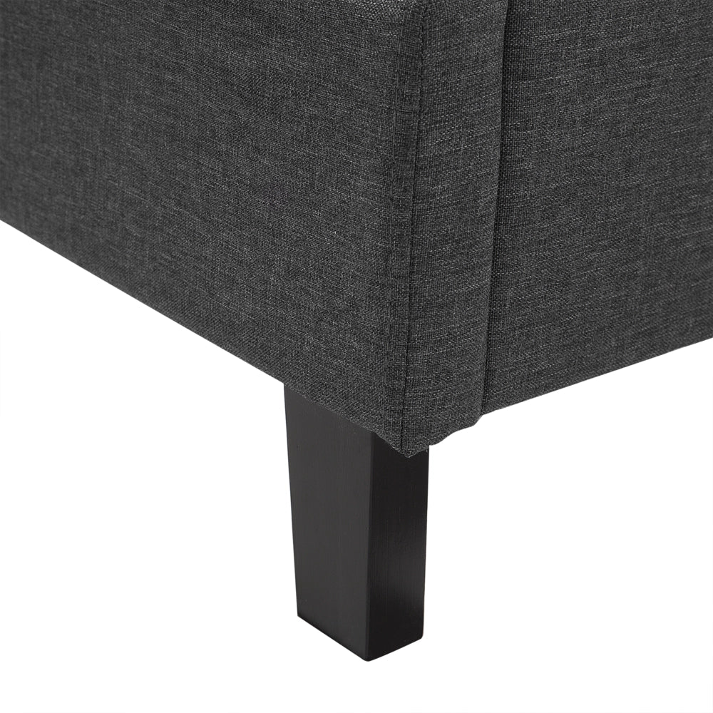 Struttura del letto in poliestere grigio imbottito 180 x 200 cm Design tradizionale