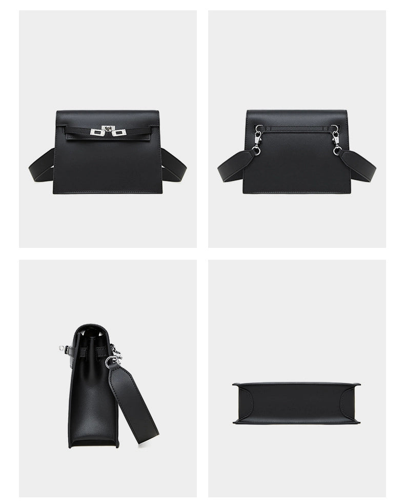 Borsa a tracolla da ballo alla moda in vera pelle nera