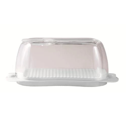 Snips 00863 Burriera Portaburro 0.5 L con Coperchio Trasparente Spalma Burro 2 Chiusure Sicurezza BPA Free colore Bianco