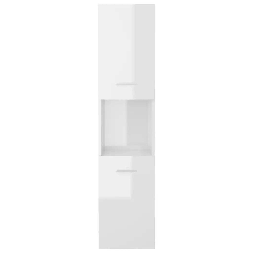 Armadio da Bagno Bianco Lucido 30x30x130 cm in Truciolato cod mxl 13277