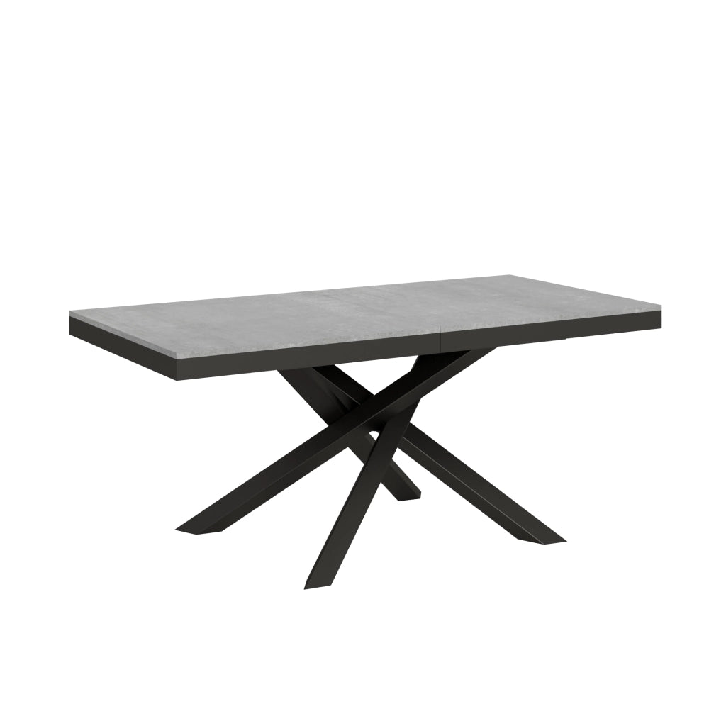Tavolo allungabile 90x180/440 cm Volta Evolution Cemento telaio Antracite