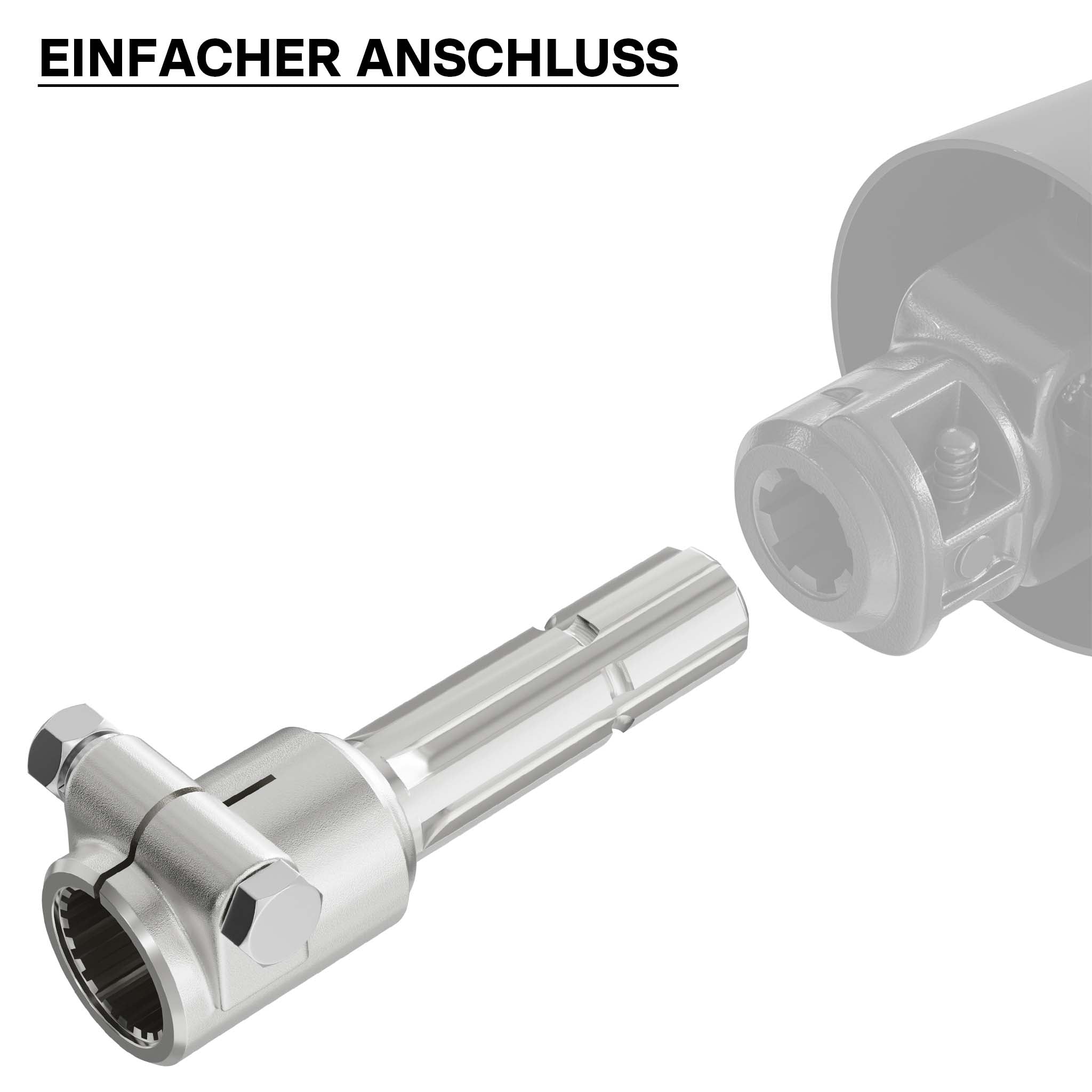 Boccola albero cardanico 160 mm Attacco albero scanalato 1 3/8" 21D Albero uscita 1 3/8" 6D Trattore