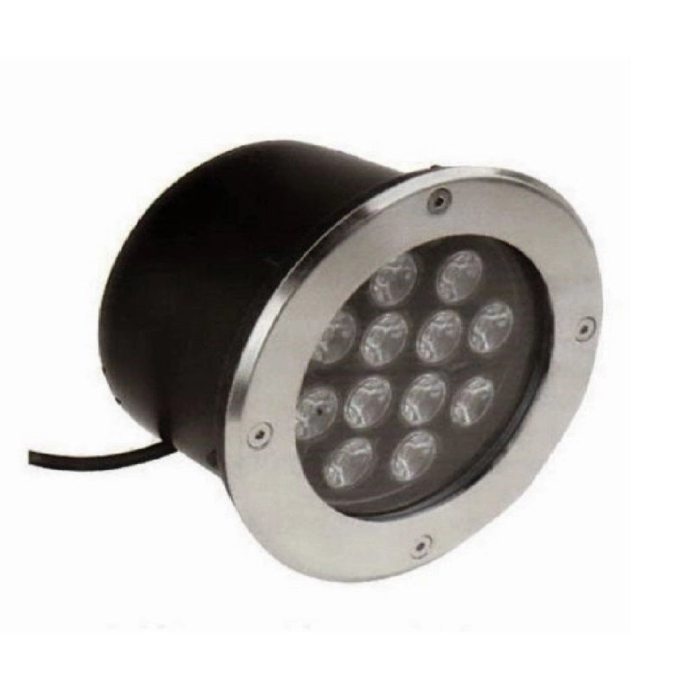 Trade Shop - Faretto 12w 12 Led Incasso Pavimento Faro Giardino Bianco Calpestabile Ip68 - -bianco Caldo      -