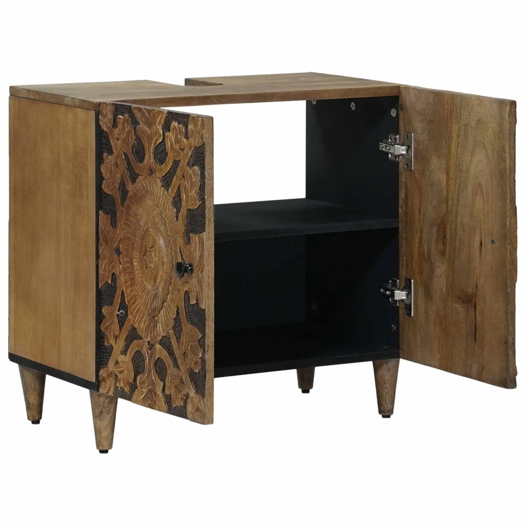 Armadio per Lavabo da Bagno con porta Marrone 62 x 33 x 58 cm 4018351