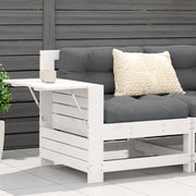 vidaXL Divano Senza Braccioli da Giardino con Tavolino Bianco Pino