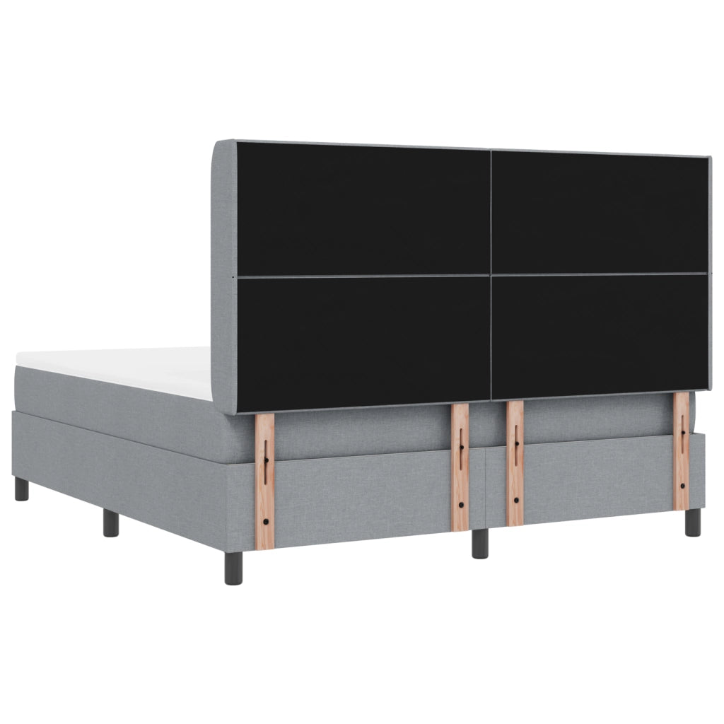 Letto a Box con Materasso Grigio Chiaro 180x200 cm Tessuto