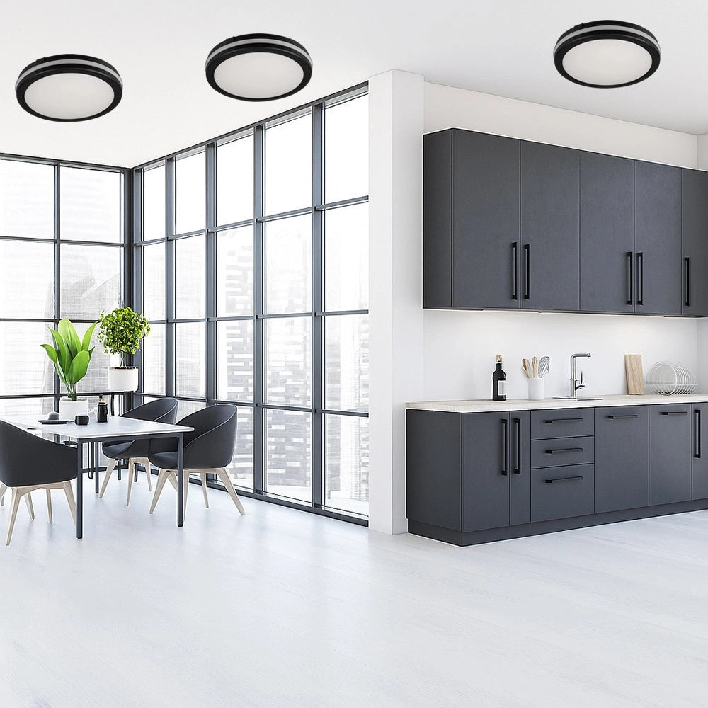 Trade Shop - Plafoniera Led 29w Tecnologia Cct Applique Interno Esterno Soffitto Parete Ip65 Ess-02-3c - Nero