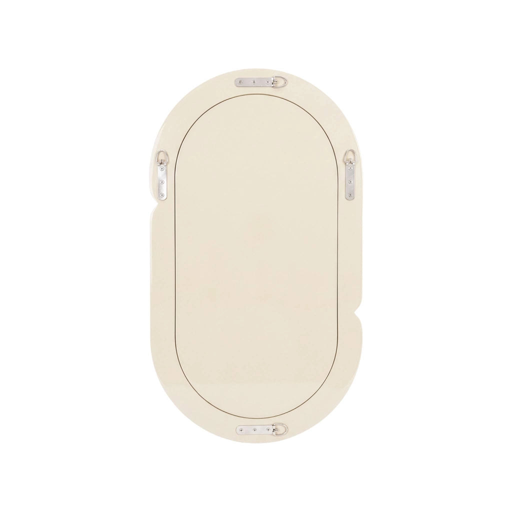 Specchio ovale finitura lucida, 70cm, ecrù