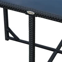 Set Mobili da Giardino 5pz Set Tavolo da Pranzo con 4 Sedie con Cuscini Combinabili a Rettangolo, Nero, 109x109x72 cm