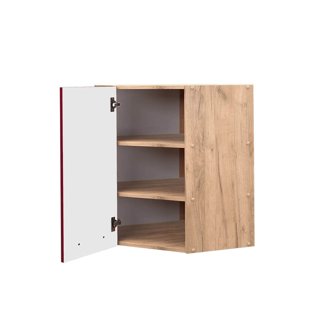 Mobile angolare da cucina Fame-Line Bordeaux lucido/Rovere dorato 57 cm Vicco