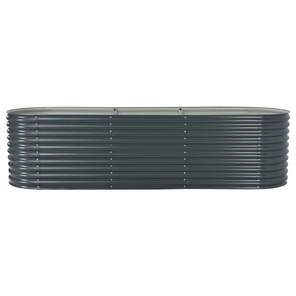 Fioriera rialzata per piante e fiori giardino 320 x 80 x 81 cm acciaio zincato grigio 02_0001048