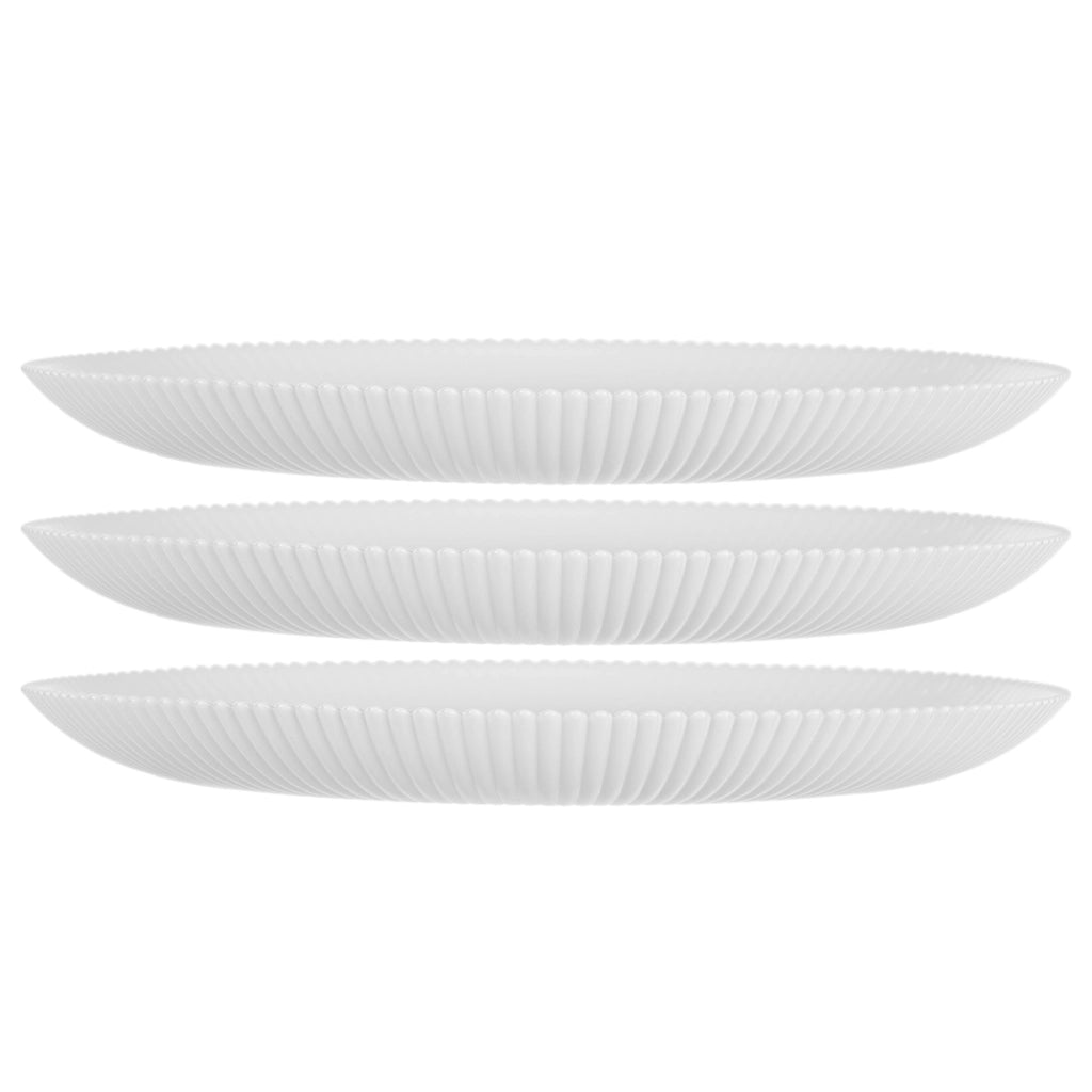 KADAX Set di 3 piatti piani da 26,5 cm in vetro, grandi e scanalati