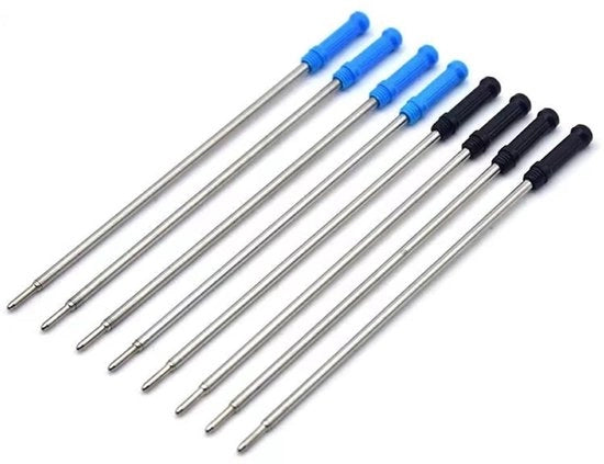 Balpen Vullingen 11,6 cm - 20 pezzi - Nero/Blu - Inchiostro idrorepellente - Inchiostro veloce - Cassetta di stoccaggio in velluto - Cartucce di inchiostro