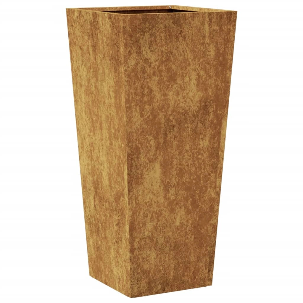 Fioriera rialzata per piante e fiori terrazza giardino 35 x 35 x 75 cm acciaio Corten marrone 02_0037514
