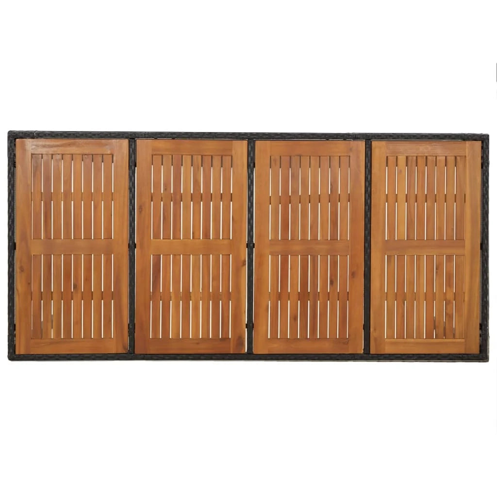 Set da pranzo da esterno in vimini di resina nera da 7 pezzi con cuscini inclusi mobili da giardino e cuscini (02_0014472)