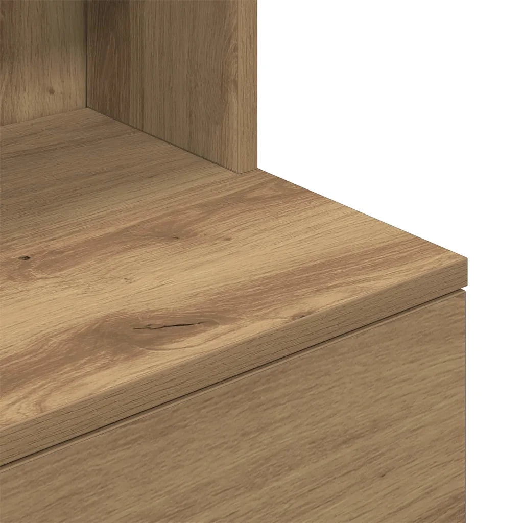 Comodino | Armadio da Notte | Mobiletto da notte Rovere Artigianale 39x35x125 cm in Legno Multistrato