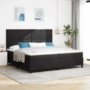 Letto a Sorgente LED con materasso Nero 200 x 200 cm Tessuto