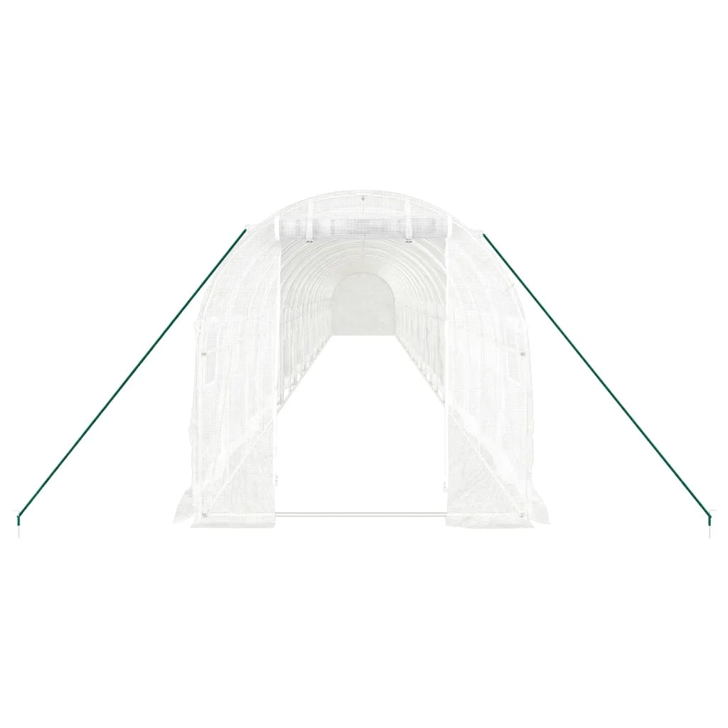 Serra con Telaio in Acciaio Bianco 40 m² 20x2x2 m 3188036